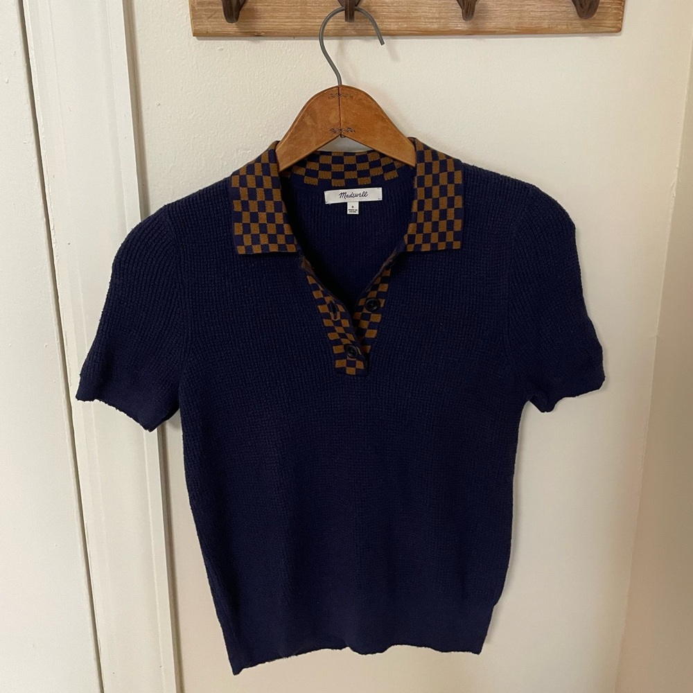 Madewell boulce sweater polo tee